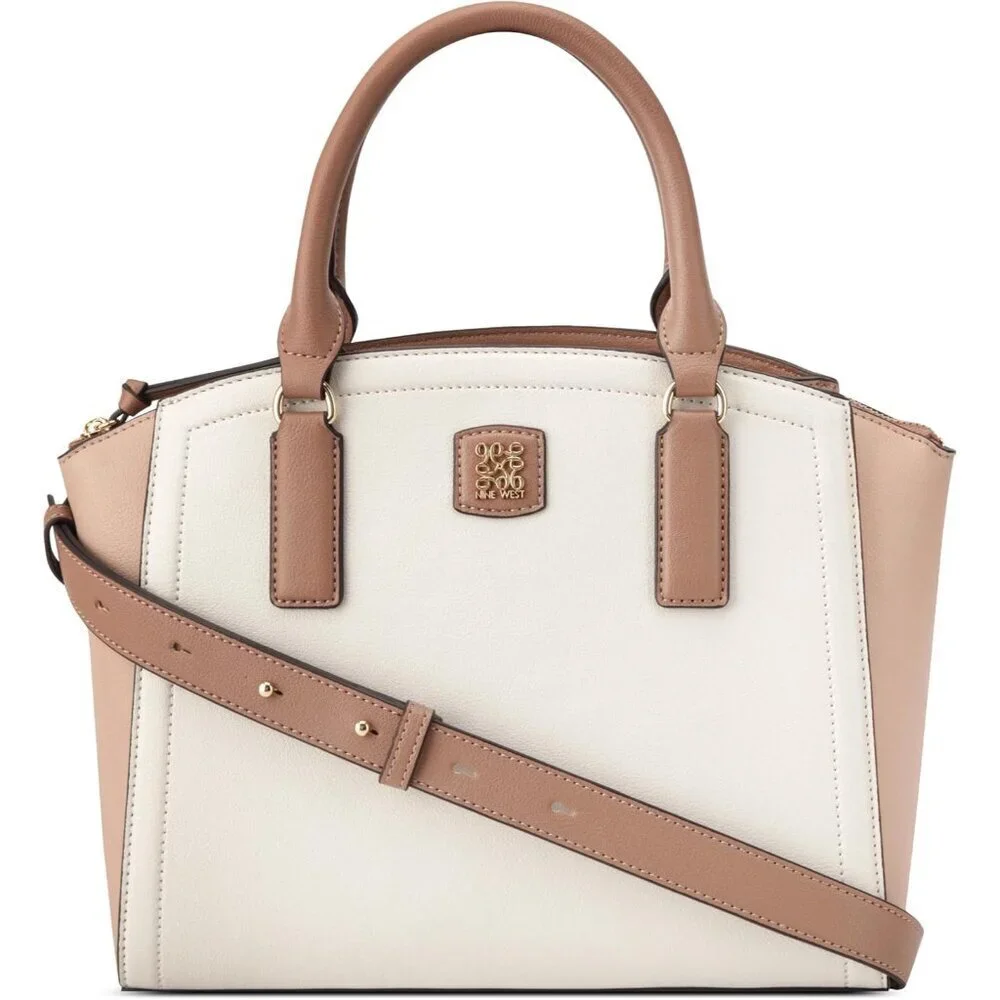 Black Americana Satchel Cotton Blend Lining Zipper Closure Women’s Bag